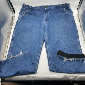 Carhartt Carpenter Jeans Fleece Lined Mens 46x30 B200 Dungaree Fit Utility Work